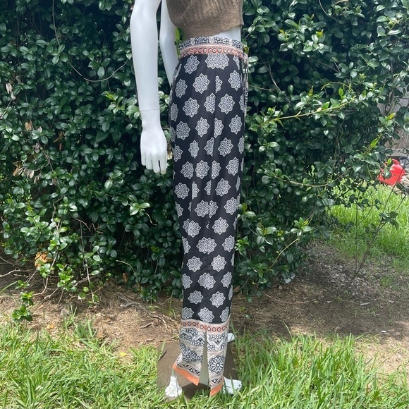 Est 1946 Bohemian All-Over Print Wide Slpit Leg Palazzo Puddle Pants - Picture 2 of 12